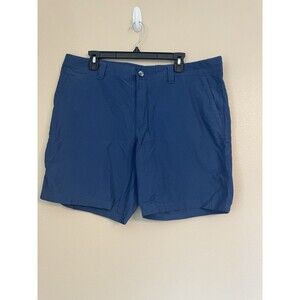 Columbia Men's Blue Chino Cotton Nylon Polyester Shorts Flat Front Pockets